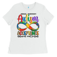 White autism acceptance Ladies Tee - LillyAllenDesigns