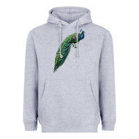 Heather Grey Peacock Heavyweight Hoodie - LillyAllenDesigns