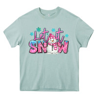Arona let it snow pink christmas snowman Heavy Core Tee - MaliasSmallBusiness