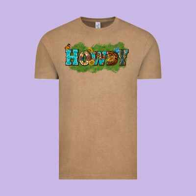 Western Howdy Vintage Tee Designed By Texasbilliewilder