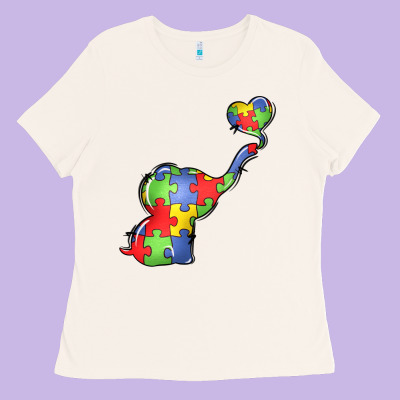 Autism Awareness Elephant Ladies Tee Designed By Lillyallendesigns