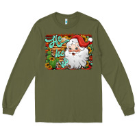 Army Green ho ho ho santa claus Long Sleeve Tee - Jasminsmagicworld