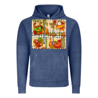 Vintage Denim Hello Fall pumpkins Vintage Hoodie - NancyCooperArtShop