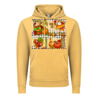 Vintage Mustard Hello Fall pumpkins Vintage Hoodie - NancyCooperArtShop