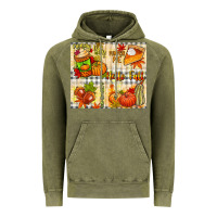 Vintage Olive Hello Fall pumpkins Vintage Hoodie - NancyCooperArtShop