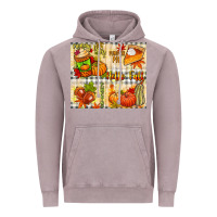 Vintage Zinc Hello Fall pumpkins Vintage Hoodie - NancyCooperArtShop