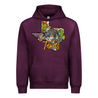 Mauve Wine texas map armadillo Urban Hoodie - BarkalooDesign