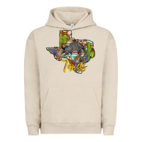 Pigment French Oak texas map armadillo Urban Hoodie - BarkalooDesign