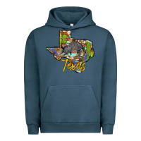 Pigment Midnight Navy texas map armadillo Urban Hoodie - BarkalooDesign