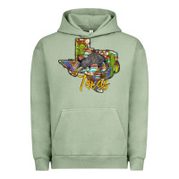 Pigment Oil Green texas map armadillo Urban Hoodie - BarkalooDesign