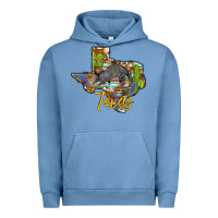 Pigment Pebble Blue texas map armadillo Urban Hoodie - BarkalooDesign