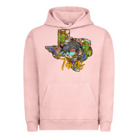 Pigment Salmon texas map armadillo Urban Hoodie - BarkalooDesign