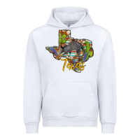 White texas map armadillo Urban Hoodie - BarkalooDesign