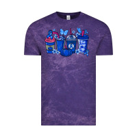 Cloud Purple Colon Cancer coffee cups blue ribbon Vintage Tee - NancyCooperArtShop
