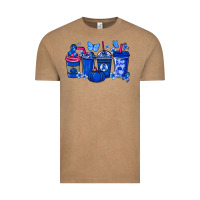 Vintage Coffee Colon Cancer coffee cups blue ribbon Vintage Tee - NancyCooperArtShop