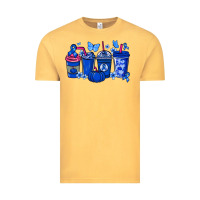 Vintage Mustard Colon Cancer coffee cups blue ribbon Vintage Tee - NancyCooperArtShop