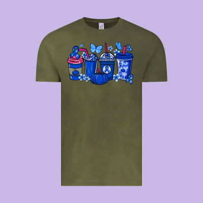 Colon Cancer Coffee Cups Blue Ribbon Vintage Tee Designed By Nancycooperartshop