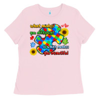 Bubblegum Pink what makes you different is what makes  you beauti Ladies Tee - LillyAllenDesigns