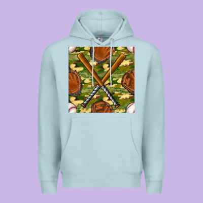 Baseball Bat And Gloves With Camouflage Seamless Pattern Premium Hoodie Designed By Bundleandbundleshop
