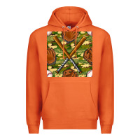Carrot baseball bat and gloves with camouflage seamless pattern Premium Hoodie - BundleAndBundleShop