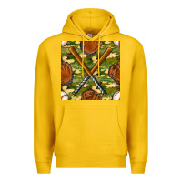 Lemon baseball bat and gloves with camouflage seamless pattern Premium Hoodie - BundleAndBundleShop