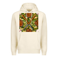 Tofu baseball bat and gloves with camouflage seamless pattern Premium Hoodie - BundleAndBundleShop