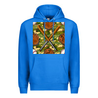 True Royal baseball bat and gloves with camouflage seamless pattern Premium Hoodie - BundleAndBundleShop