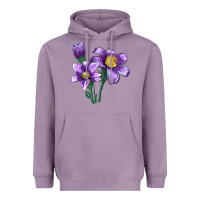 Lavender Pasque Flower Illustrations Heavyweight Hoodie - LillyAllenDesigns
