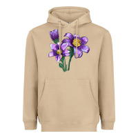 Mushroom Pasque Flower Illustrations Heavyweight Hoodie - LillyAllenDesigns