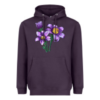 Plum Pasque Flower Illustrations Heavyweight Hoodie - LillyAllenDesigns