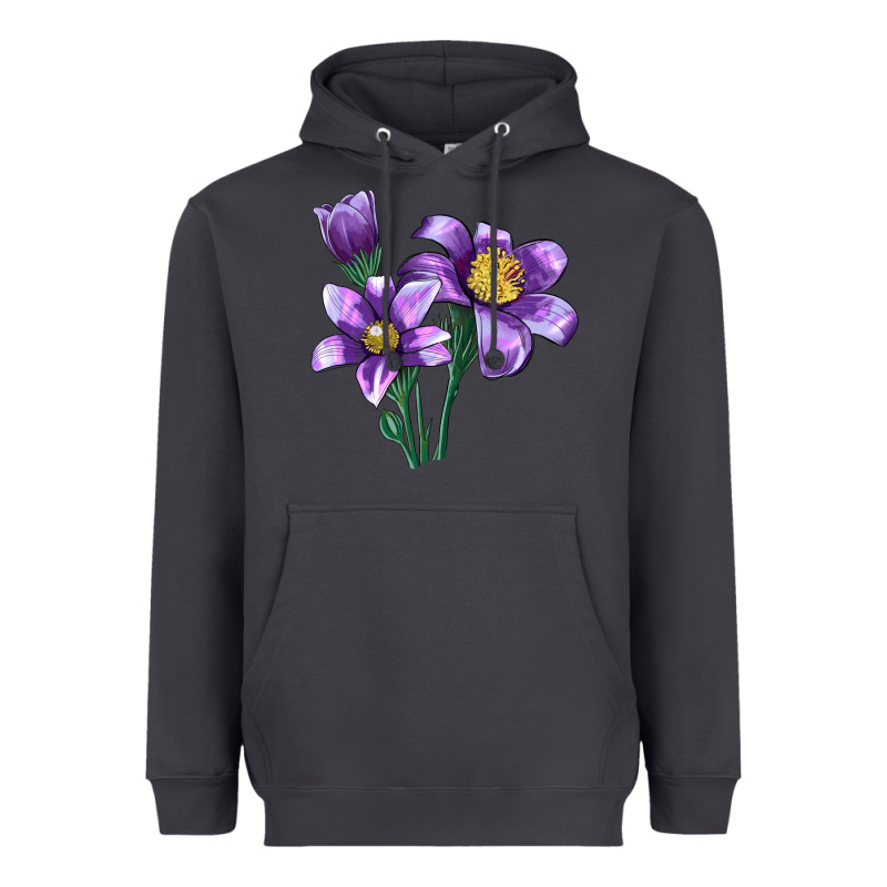 Pasque Flower Illustrations Heavyweight Hoodie by LillyAllenDesigns | Teevron