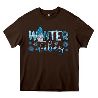 Chocolate Brown winter vibes gnome Heavy Core Tee - JahusDesignShop