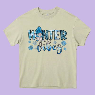 Winter Vibes Gnome Heavy Core Tee Designed By Jahusdesignshop