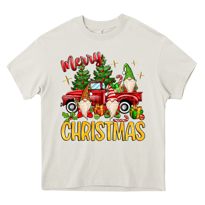 Merry Christmas Gnomes Truck Heavy Core Tee by MaliasSmallBusiness | Teevron