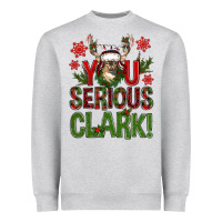 Heather Grey you serious clark with deer bbs Heavyweight Sweatshirt - BundleAndBundleShop