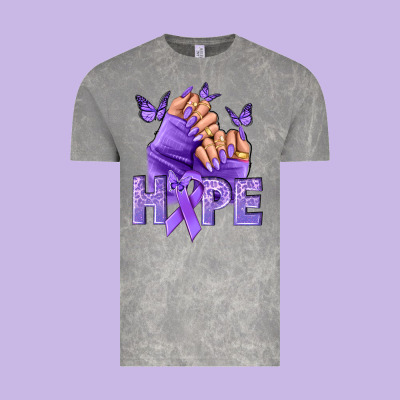 Hope Lavender Ribbon All Cancers Vintage Tee Designed By Nancycooperartshop