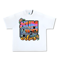 White sum mer vibes Urban Heavy Tee - JahusDesignShop