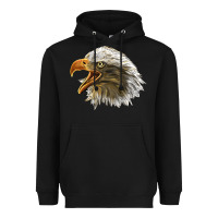 Black Bald Head Eagle Heavyweight Hoodie - LillyAllenDesigns