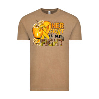 Her Fight Is Our Fight Childhood Cancer Yellow Vintage Tee | Teevron