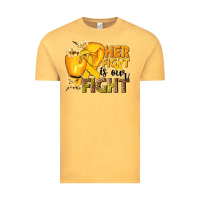 Vintage Mustard Her fight is our fight Childhood Cancer yellow Vintage Tee - NancyCooperArtShop
