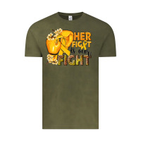 Vintage Olive Her fight is our fight Childhood Cancer yellow Vintage Tee - NancyCooperArtShop