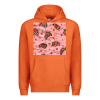 Carrot valentines day strawberries in cream seamless pattern Premium Hoodie - BundleAndBundleShop