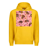 Lemon valentines day strawberries in cream seamless pattern Premium Hoodie - BundleAndBundleShop