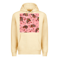 Pina Colada valentines day strawberries in cream seamless pattern Premium Hoodie - BundleAndBundleShop