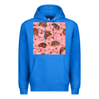 True Royal valentines day strawberries in cream seamless pattern Premium Hoodie - BundleAndBundleShop