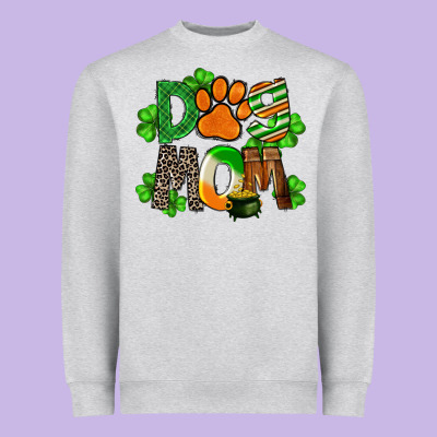 St. Patricks Dog Mom Heavyweight Sweatshirt Designed By Fadigitalartstudio