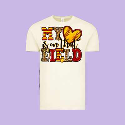 My Heart Is On That Field Softball Vintage Tee Designed By Jasminsmagicworld