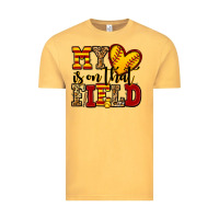 Vintage Mustard my heart is on that field softball Vintage Tee - Jasminsmagicworld