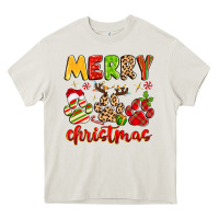 Cream merry christmas paws Heavy Core Tee - MaliasSmallBusiness