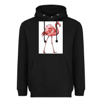 Black Pink Flamingo Heavyweight Hoodie - LillyAllenDesigns